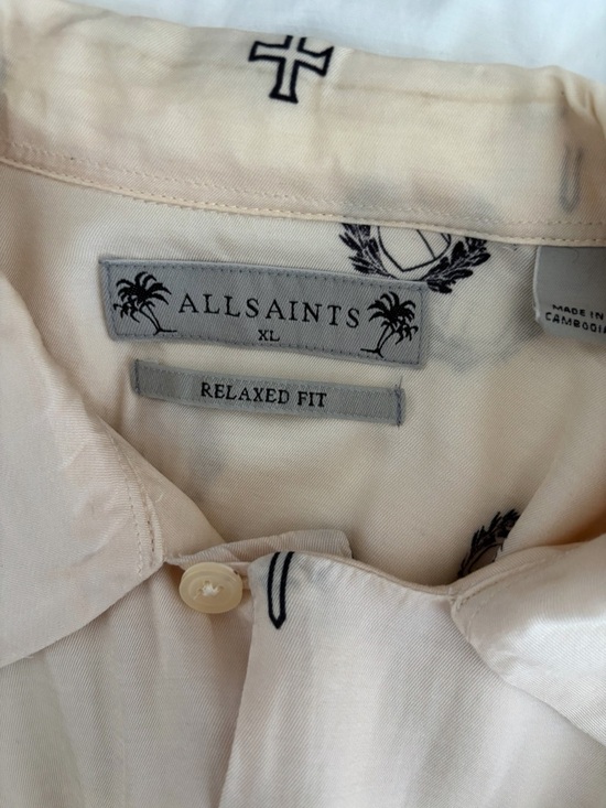 ALLSAINTS Relaxed Fit Swords Short Sleeve Shirt Men's XL - Picture 5 of 7